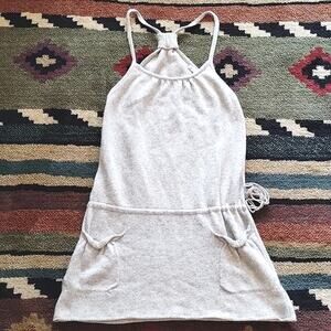 Paul Joe Sister Cashmere Wool Neutral Racer Back Sweater Mini Dress Jumper 1